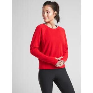 Athleta Sweater XS Extra Small Women's Pullover North Point Red Crewneck (box 10